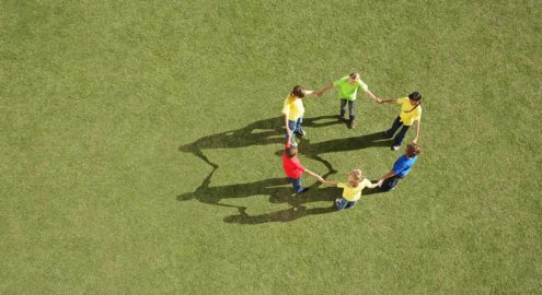 A game involving balance and teamwork that helps build trust.