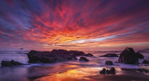 A sunset on the coast