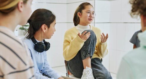Student courageously standing up for what's right.